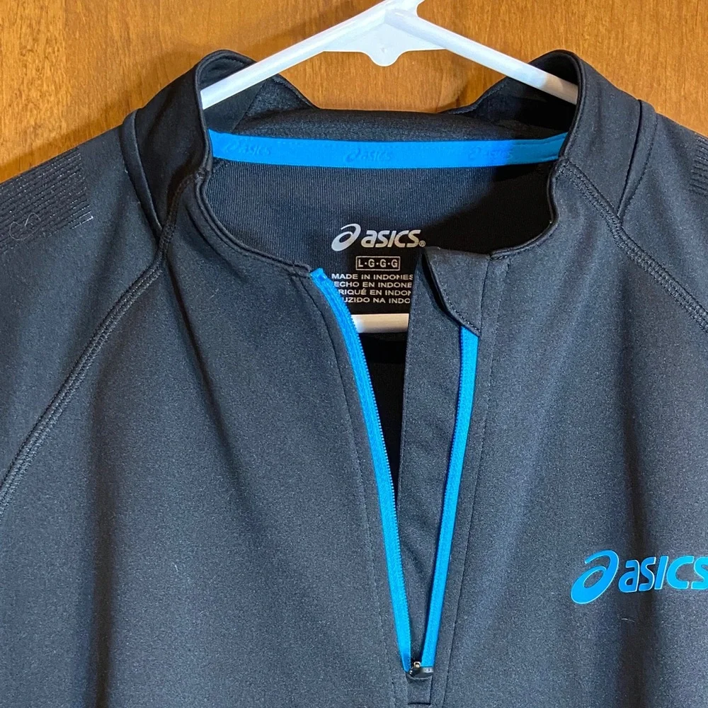 ASICS Black Shirt with Blue Details, Quarter Zip, Women's L - Picture 5 of 11